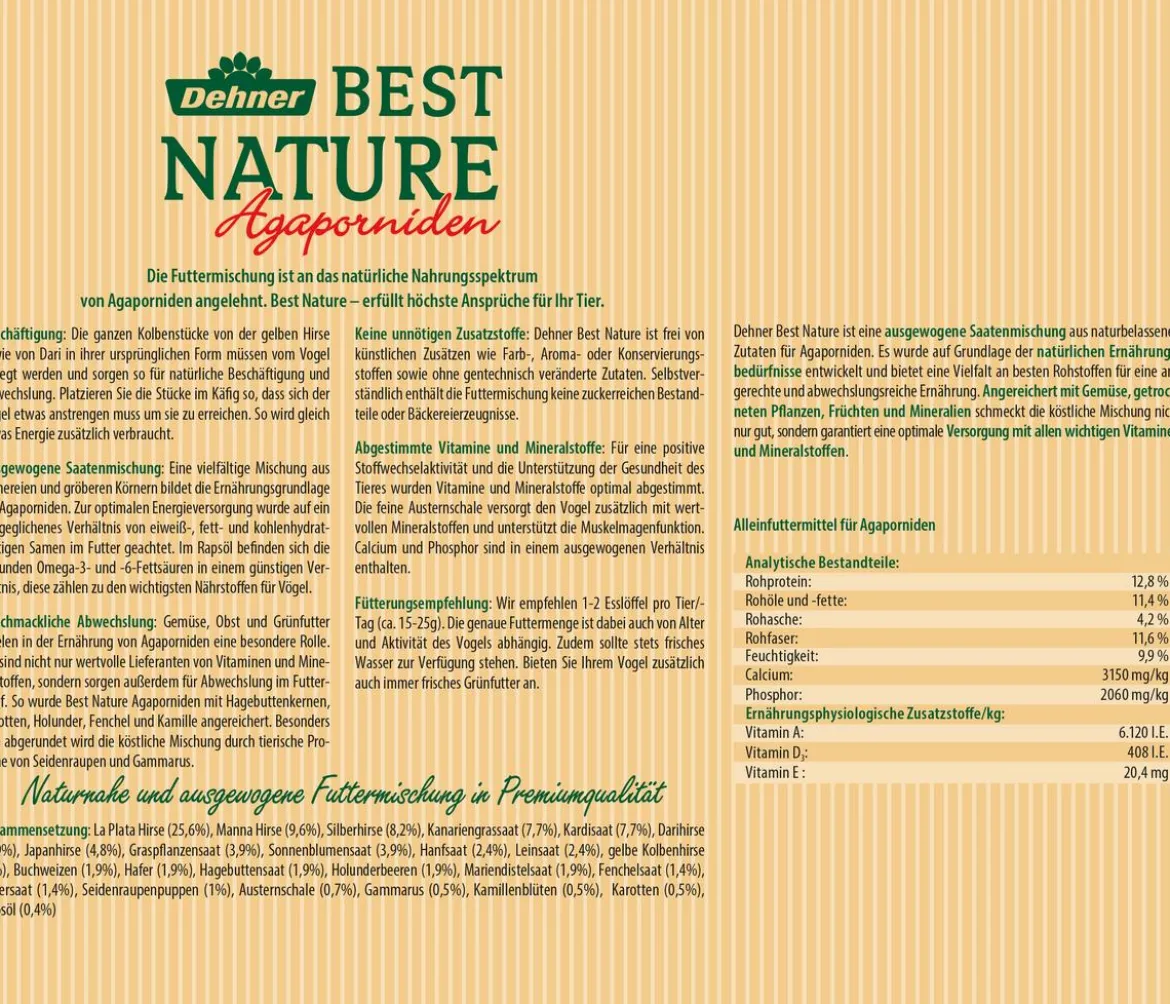 Dehner Best Nature Vogelfutter, Agapornidenfutter
