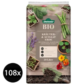 Dehner Bio Aussaat- und Kräutererde, 108 x 20 Liter