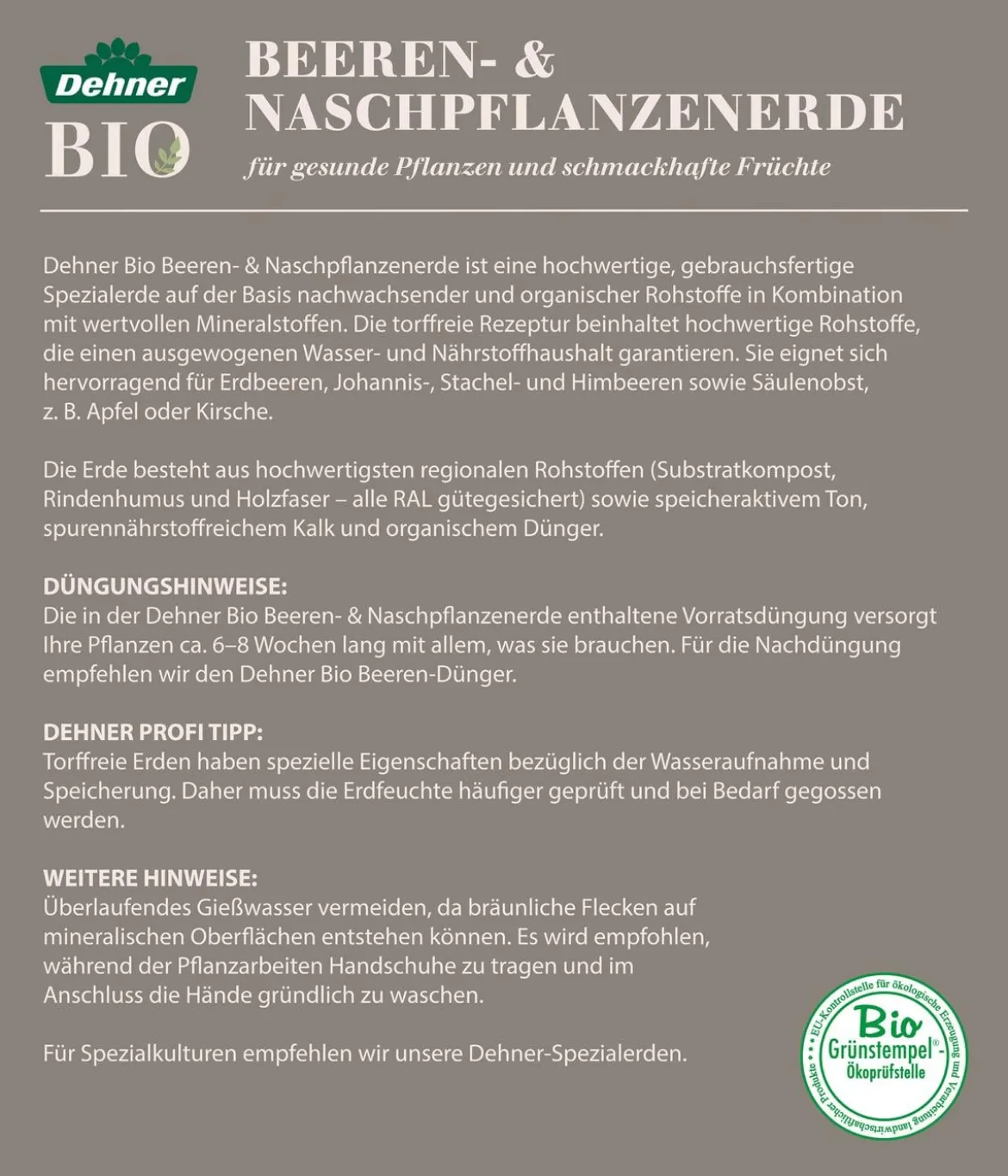 Dehner Bio Beeren und Naschpflanzenerde, 54 x 20 Liter
