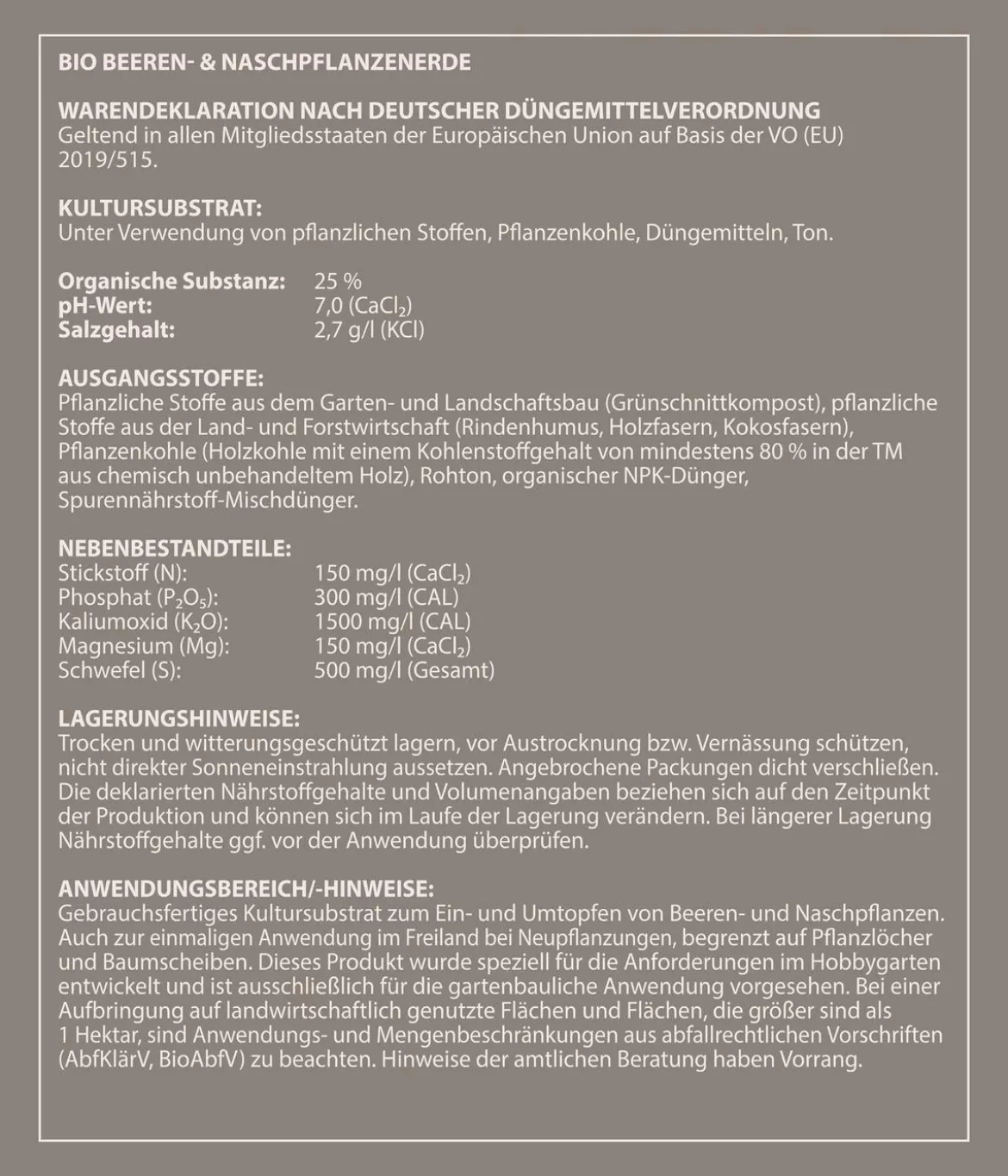 Dehner Bio Beeren und Naschpflanzenerde, 54 x 20 Liter