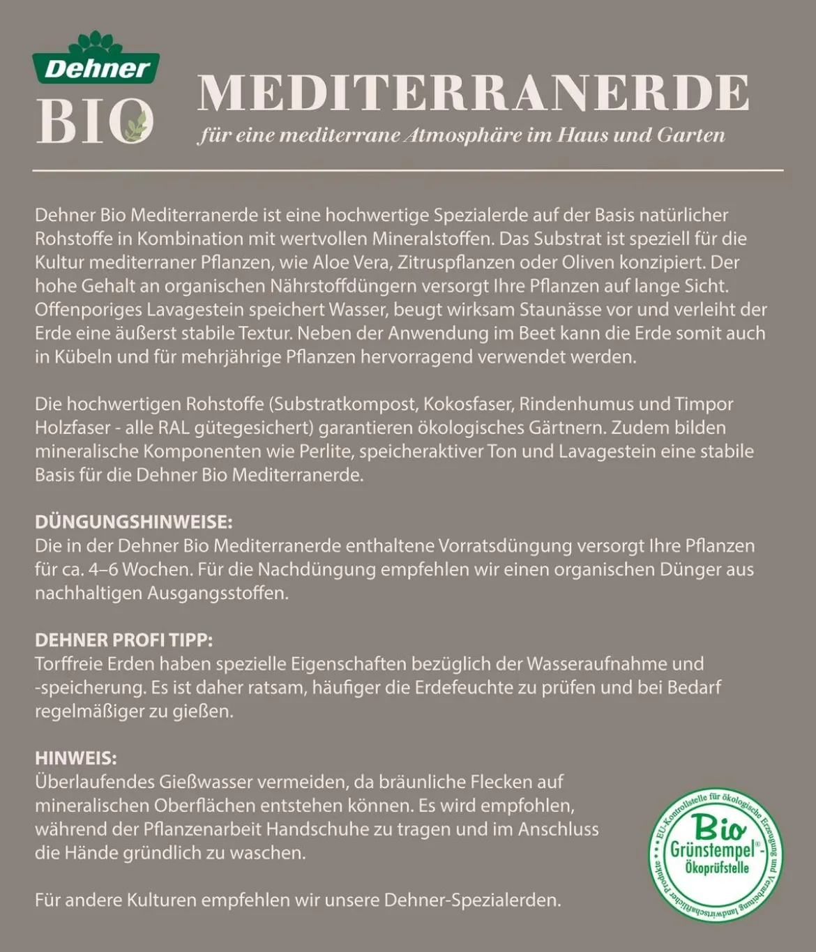 Dehner Bio Mediterranerde, 42 x 40 Liter