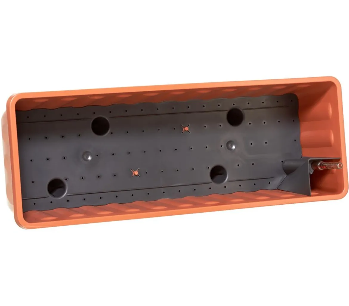 Dehner Blumenkasten Aqua-Flor Plus mit Bewässerungssystem, eckig