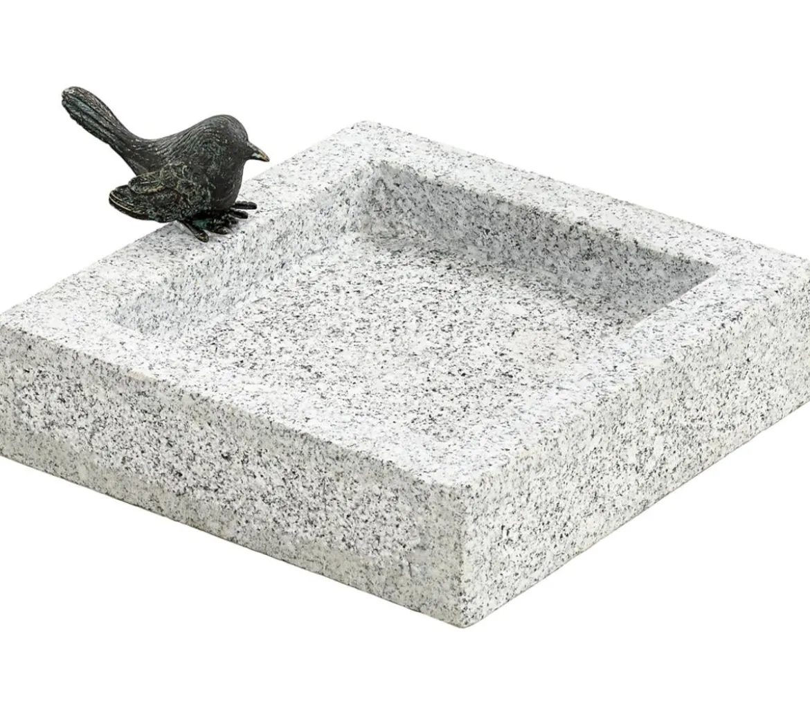 Dehner Bronze-Vogel für Granit-Vogeltränke, ca. B10/H5/T4 cm