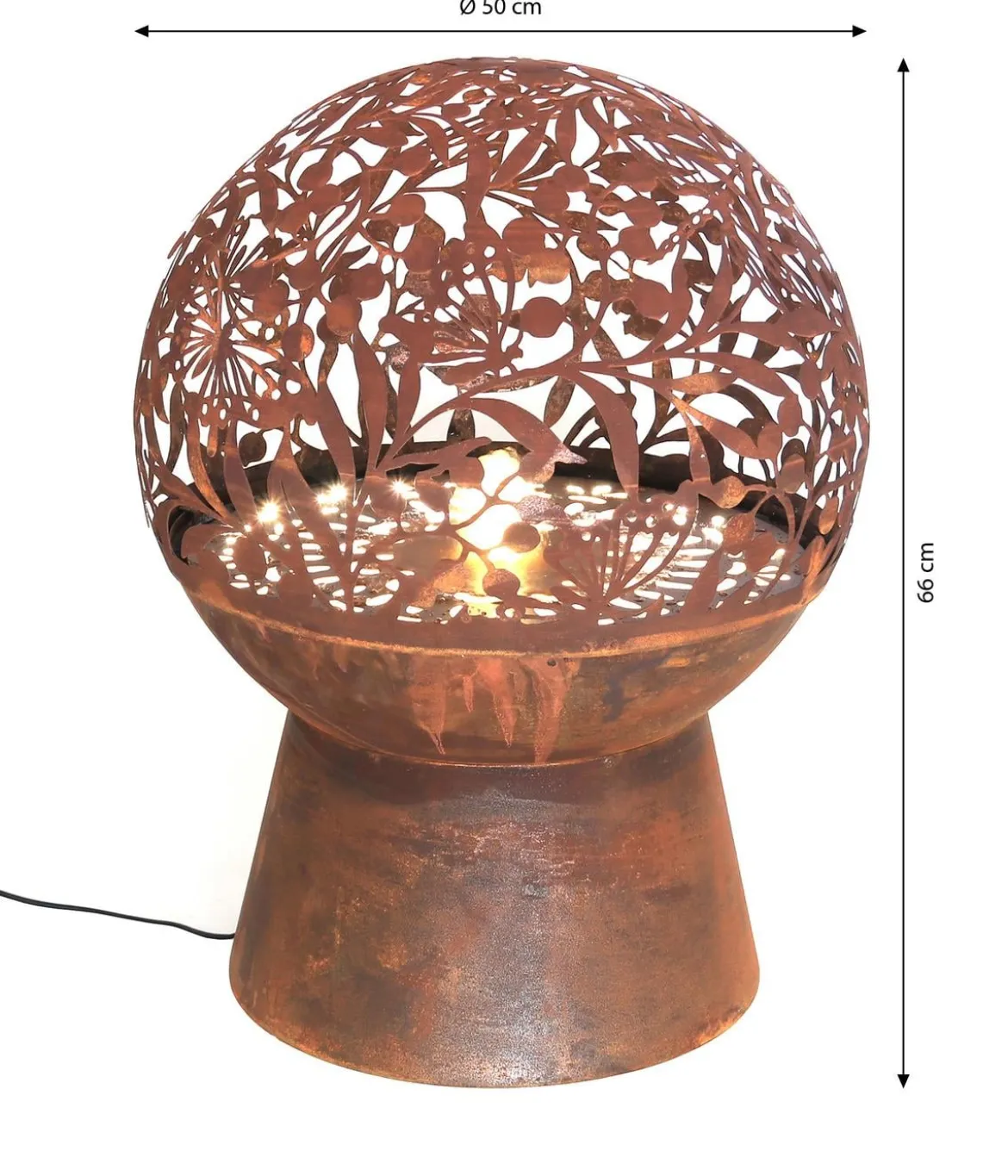 Dehner Cortenstahl-Gartenbrunnen Floral, ca. H66 cm