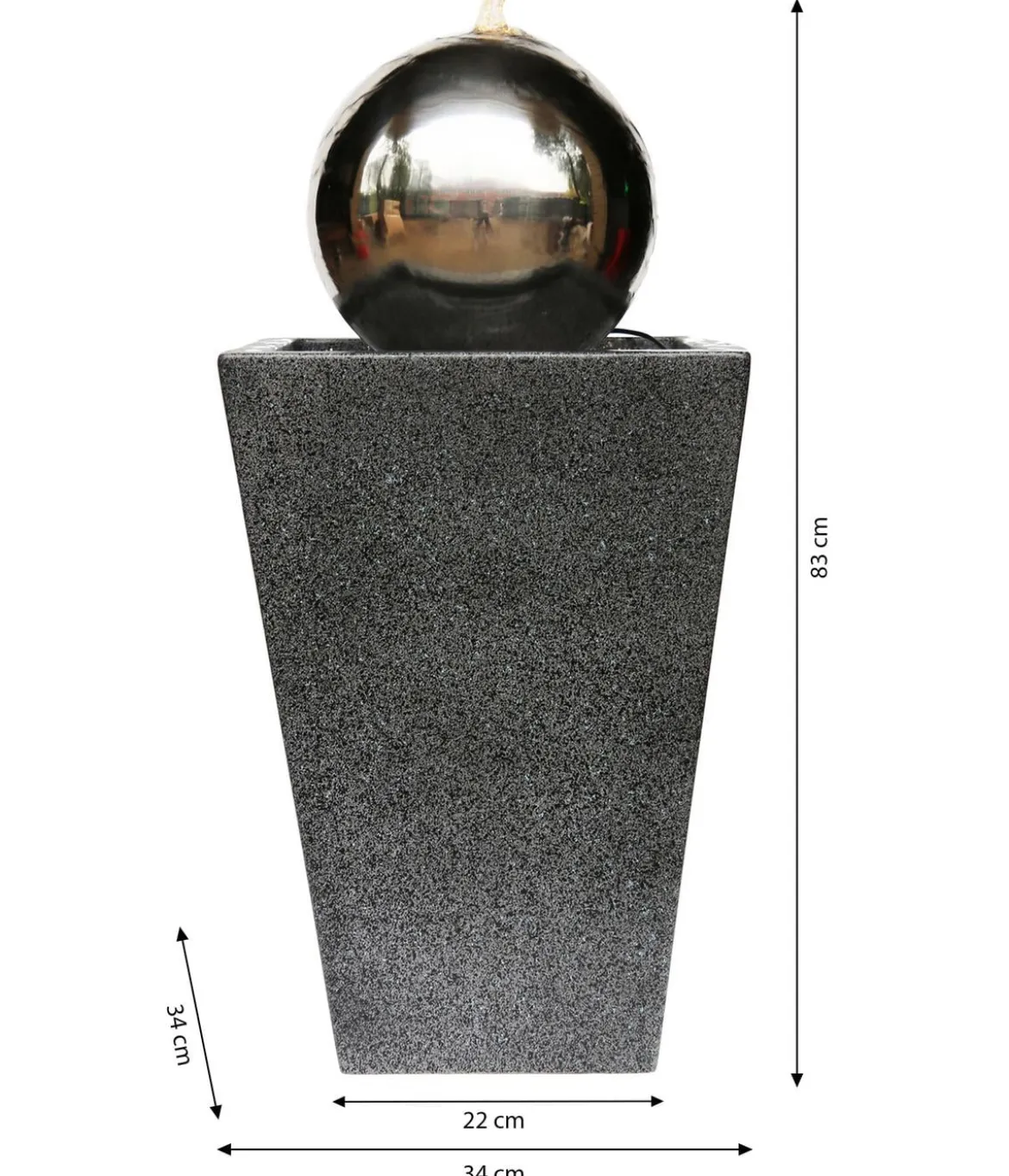 Dehner Edelstahl-Gartenbrunnen Kioto, ca. B34/H83/T34 cm