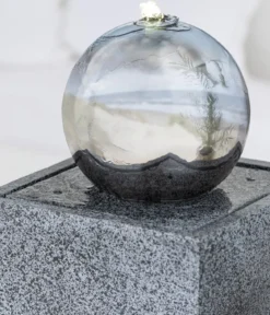 Dehner Edelstahl-Gartenbrunnen Kioto, ca. B34/H83/T34 cm