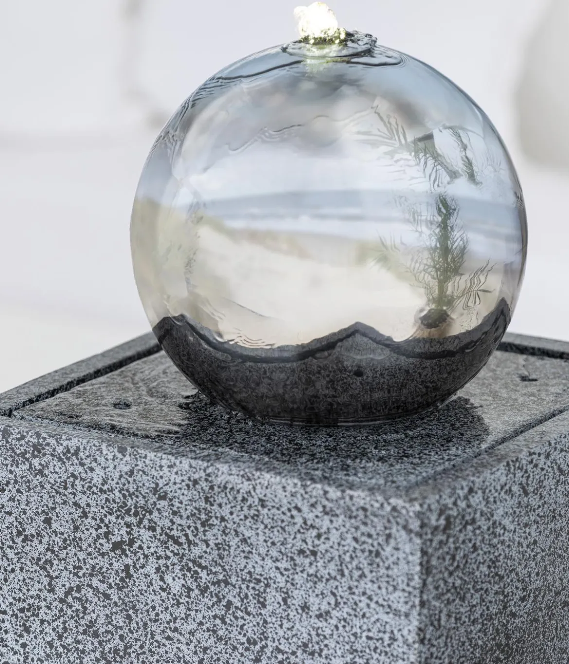 Dehner Edelstahl-Gartenbrunnen Kioto, ca. B34/H83/T34 cm