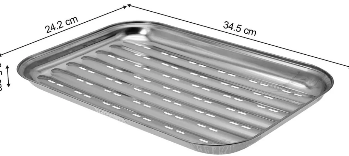 Dehner Edelstahl-Grillschale, ca. B34,5/H2,5/T24,2 cm