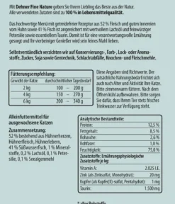 Dehner Fine Nature Nassfutter für Katzen Adult, Huhn & Fisch mit Lachsöl & Petersilie