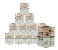 Dehner Fine Nature Nassfutter für Hunde Adult, Wild mit Sellerie, Karotten & Zwetschgen