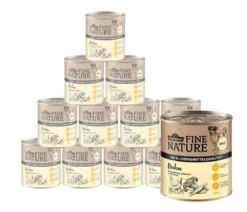 Dehner Fine Nature Nassfutter für Hunde Adult, Huhn mit Karotten, Brokkoli & Basilikum