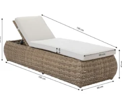 Dehner Gartenliege Tulum, ca. B60/H94/T195 cm