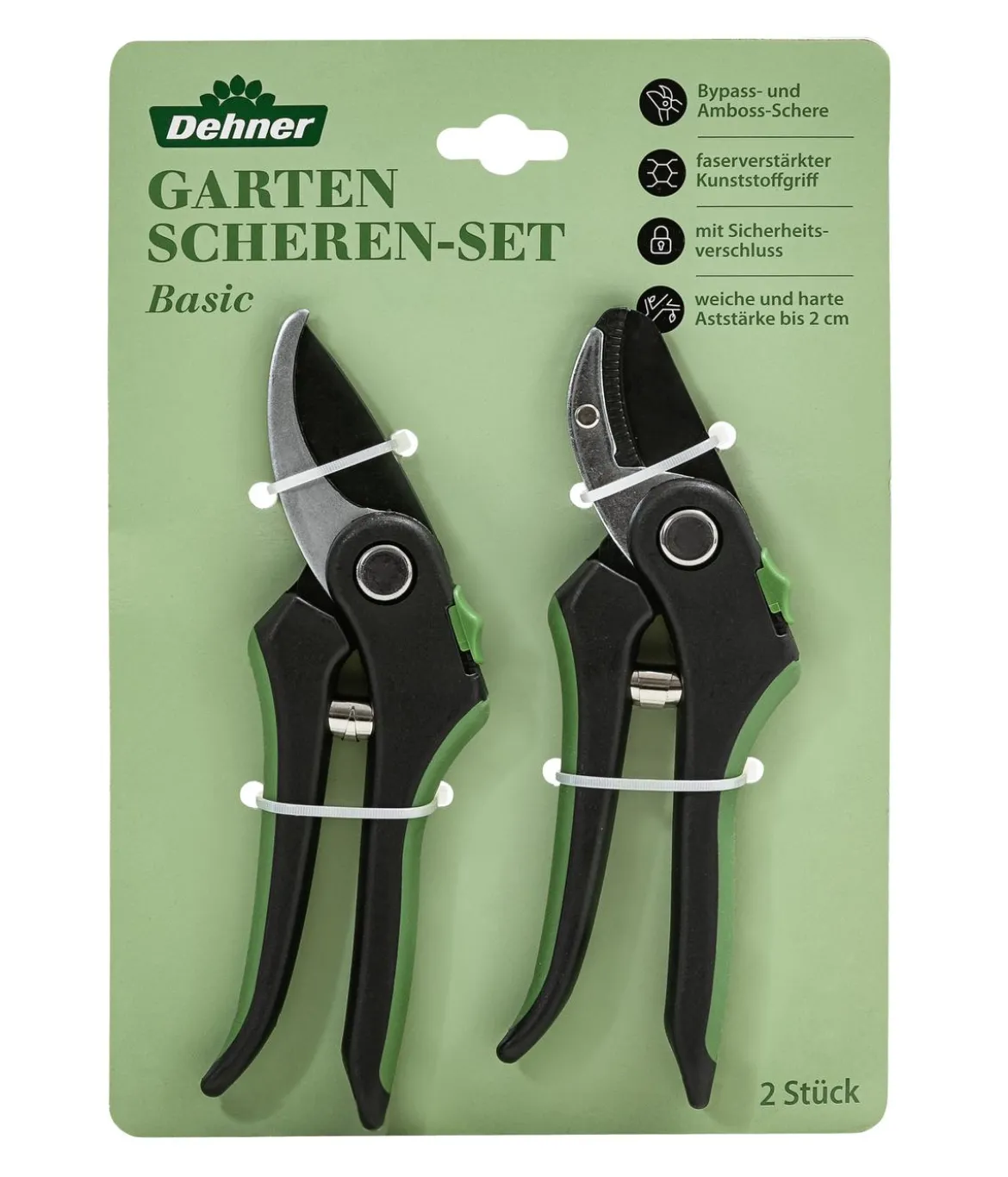 Dehner Gartenscheren-Set Basic, ca. B16,5/H22,5/T3 cm, 2-teilig