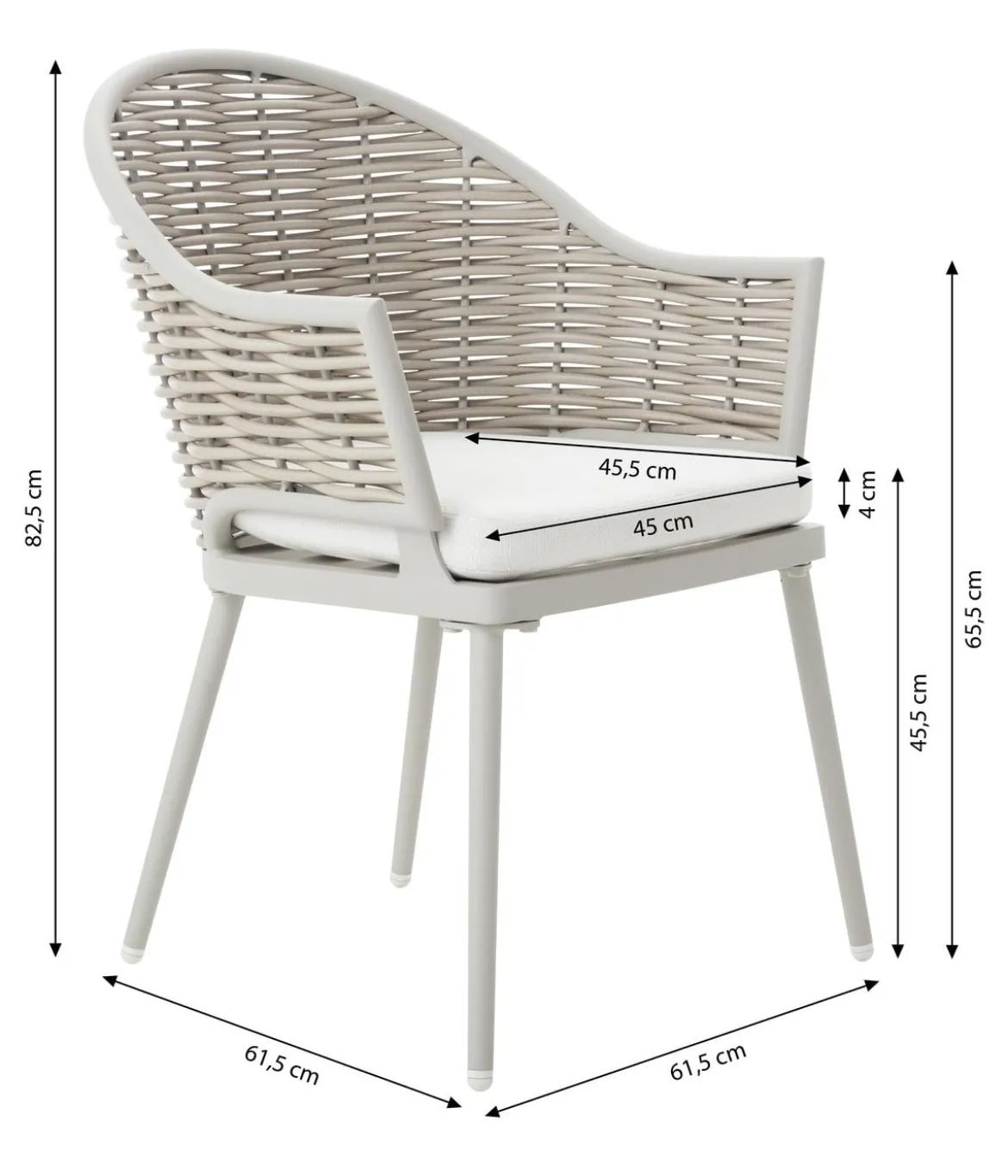 Dehner Geflechtsessel Barcelona, ca. B61,5/H82,5/T61,5 cm