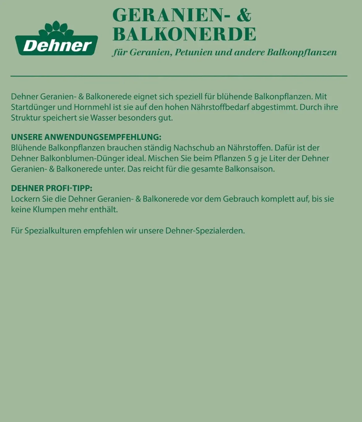 Dehner Geranien- & Balkonerde, 40 l