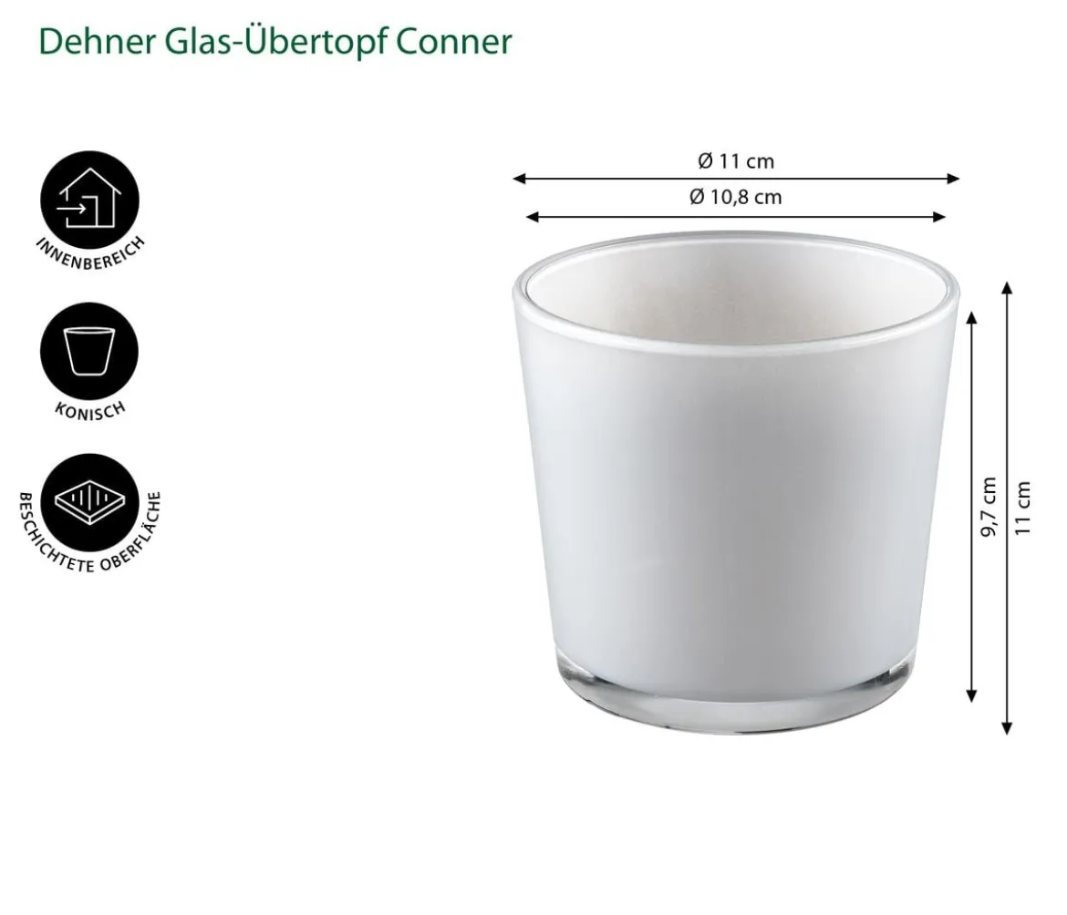 Dehner Glas-Übertopf Conner, konisch