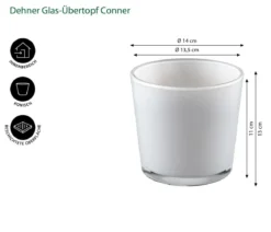 Dehner Glas-Übertopf Conner, konisch