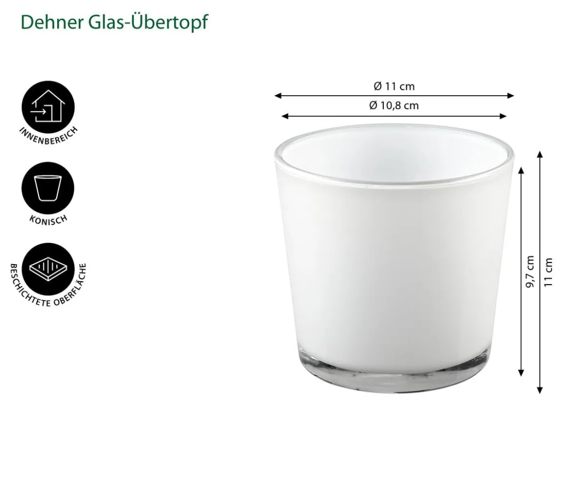 Dehner Glas-Übertopf Conner, konisch