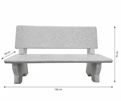 Dehner Granit-Gartenbank, grau, ca. B120/H75/T50 cm