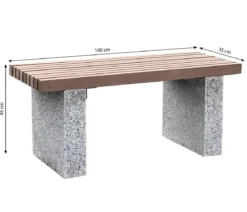 Dehner Granit-Gartenbank, 2-Sitzer