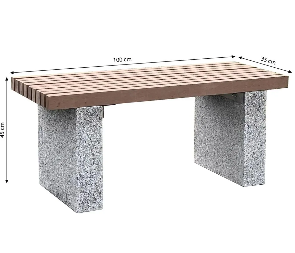 Dehner Granit-Gartenbank, 2-Sitzer