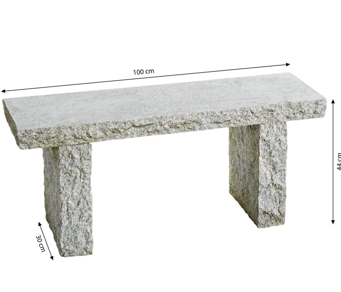 Dehner Granit-Gartenbank, 2-Sitzer