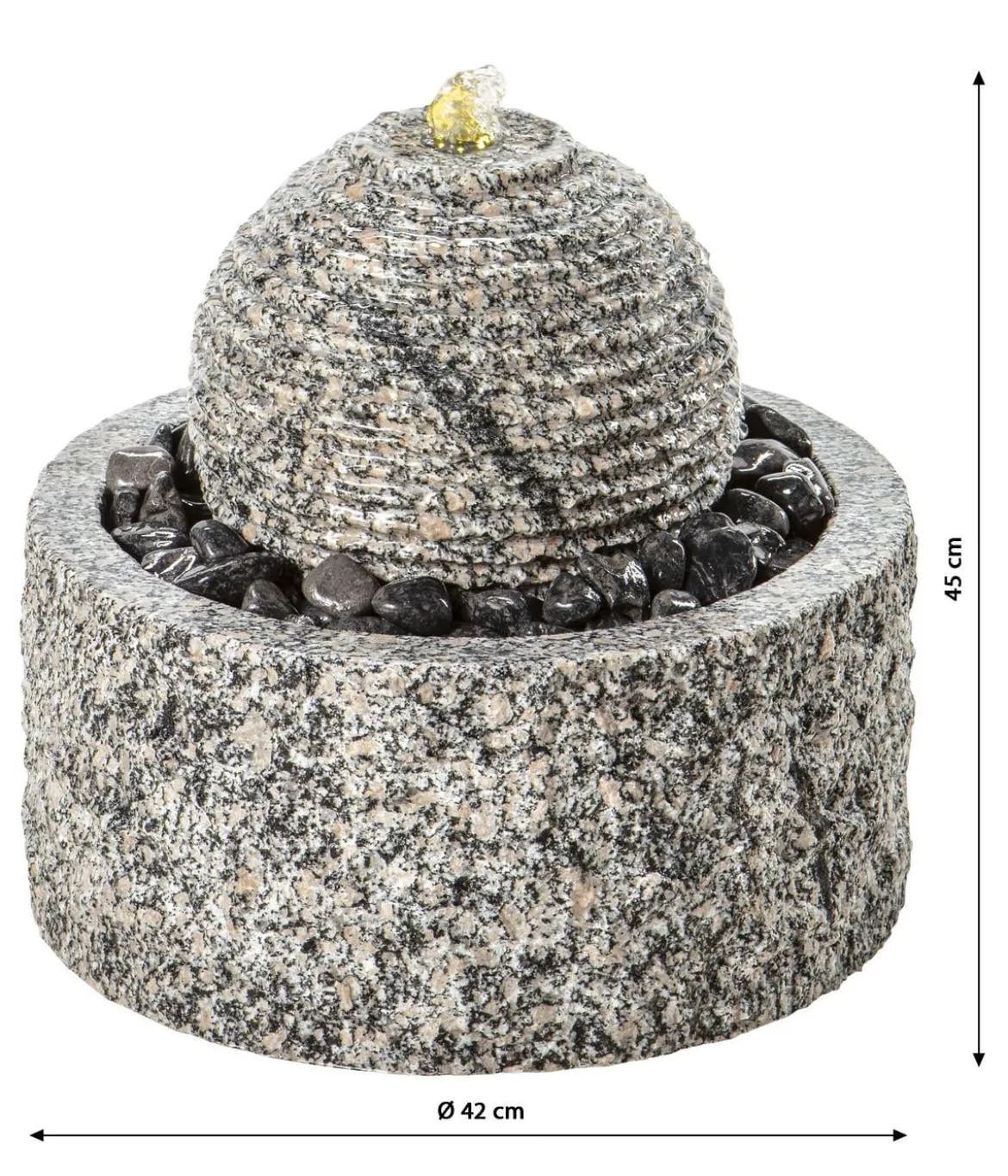Dehner Granit-Gartenbrunnen Bern, ca. Ø42/H45 cm