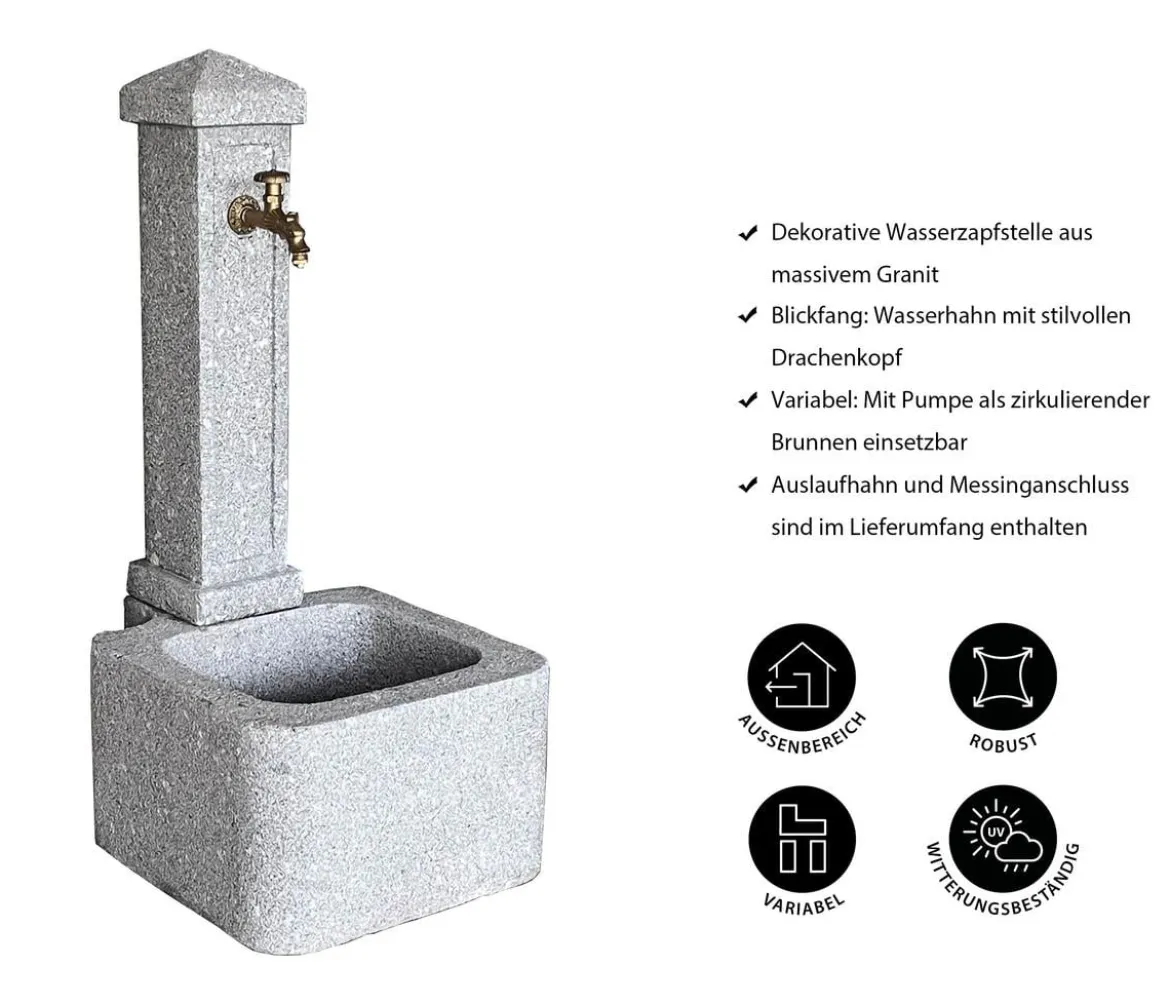 Dehner Granit-Gartenbrunnen Graz, ca. H110 cm