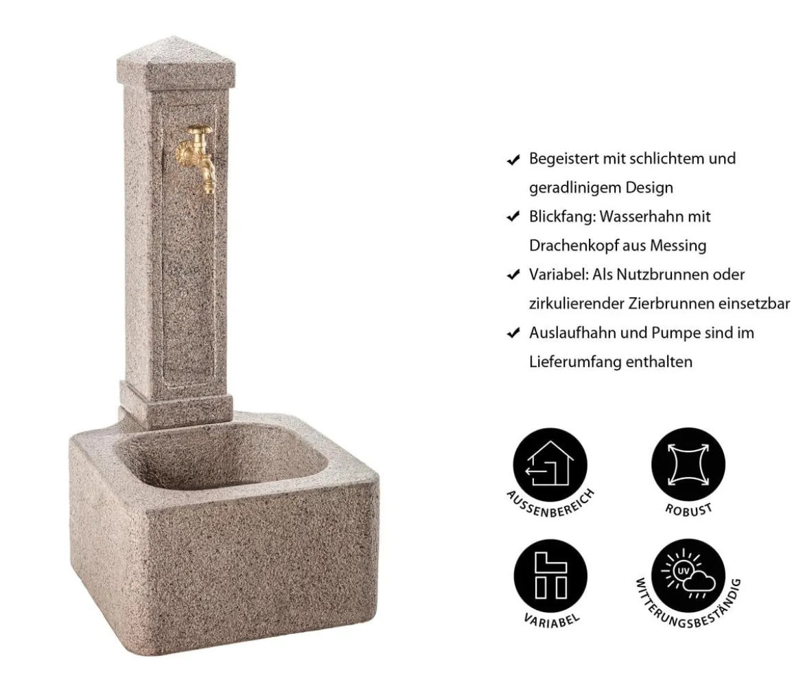 Dehner Granit-Gartenbrunnen Graz, ca. H110 cm