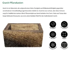 Dehner Granit-Pflanzkasten, rechteckig, braun