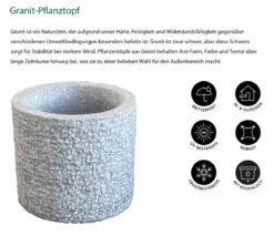 Dehner Granit-Pflanztopf, rund, grau