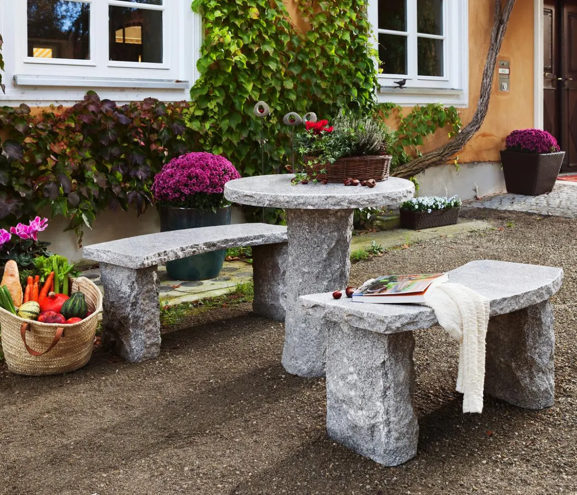 Dehner Granit-Tisch, rund, ca. Ø75/H75 cm