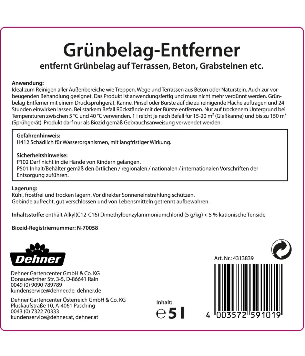Dehner Grünbelag-Entferner, flüssig, 5 l