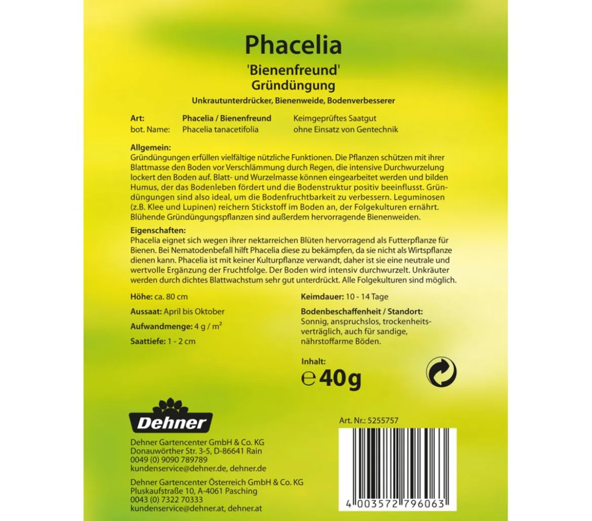 Dehner Gründüngung Phacelia/Bienenfreund, 40 g