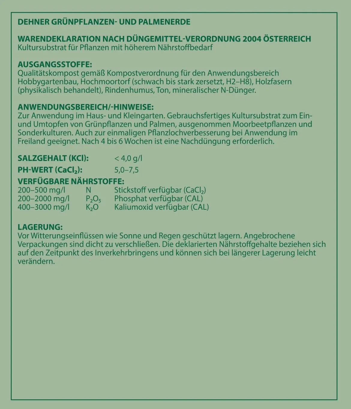 Dehner Grünpflanzen- und Palmenerde, 10 l