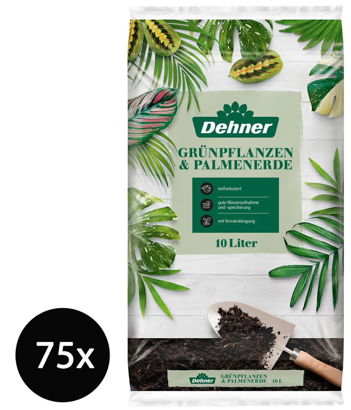 Dehner Grünpflanzen- und Palmenerde, 75 x 10 Liter