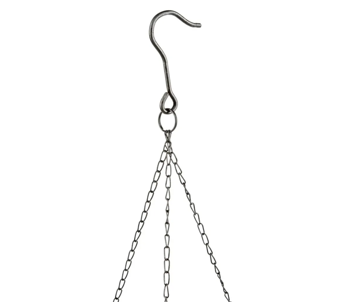 Dehner Gusseisen-Hängeampel Katalonien mit Kokoseinlage, rund, rost, ca. Ø30/H15 cm