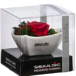 Dehner Herzschale mit Longlife-Rose Lena, ca. B12/H8 cm
