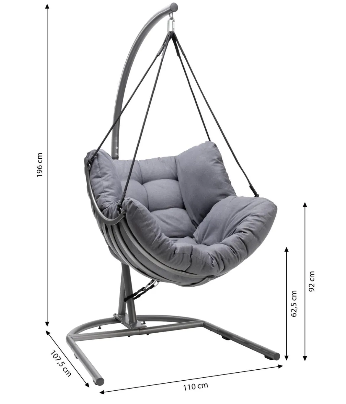 Dehner Hängesessel Chicago, ca. B110/H196/T107,5 cm