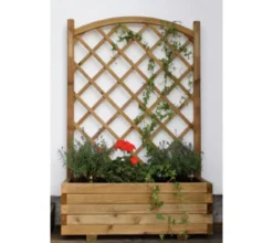 Dehner Holz-Blumenkasten mit Spalier Wachau, B90/H140/T40 cm