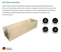 Dehner Holz-Blumenkasten, rechteckig