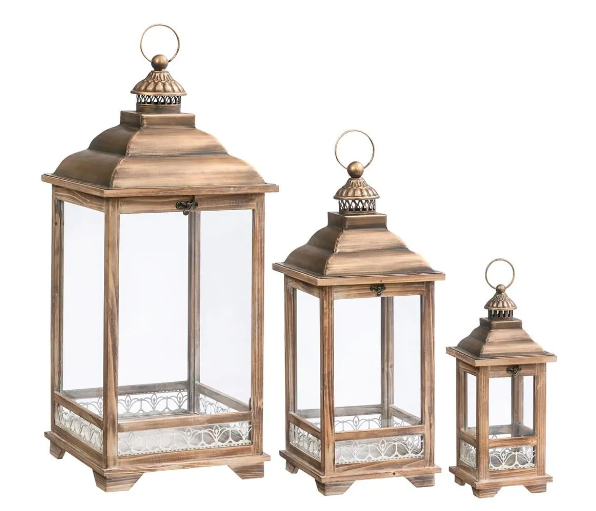 Dehner Holz-Laternen-Set Marlene, 3-teilig