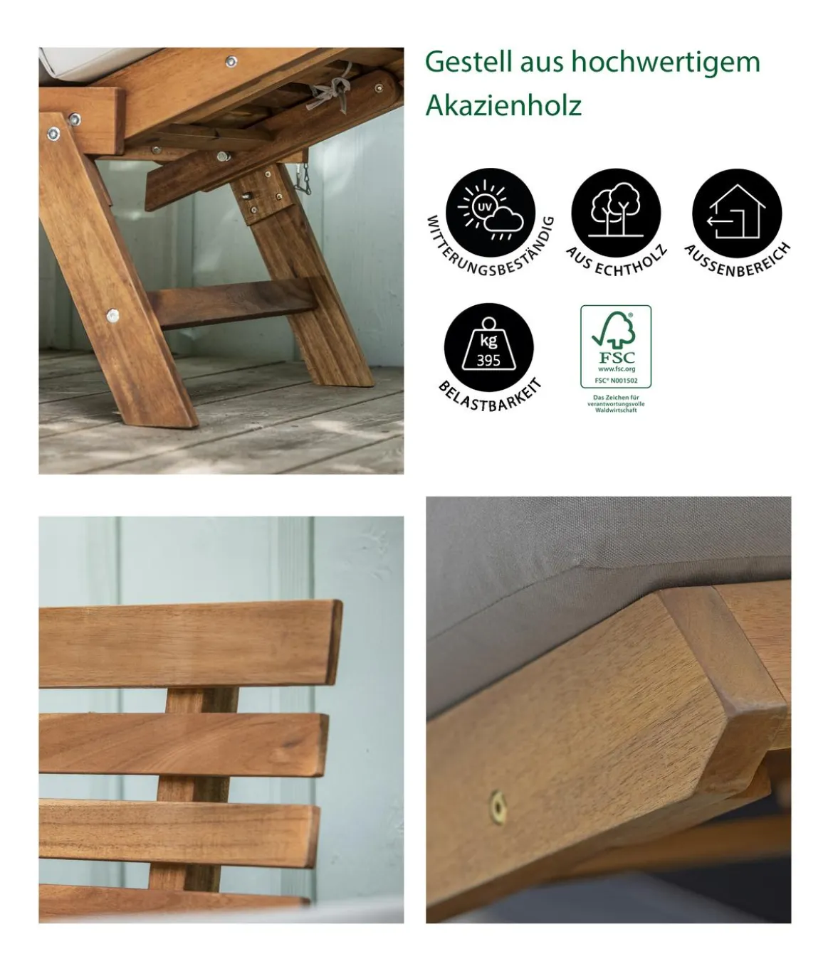 Dehner Holz-Sofa Macao