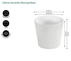 Dehner Keramik-Übertopf Basic, rund