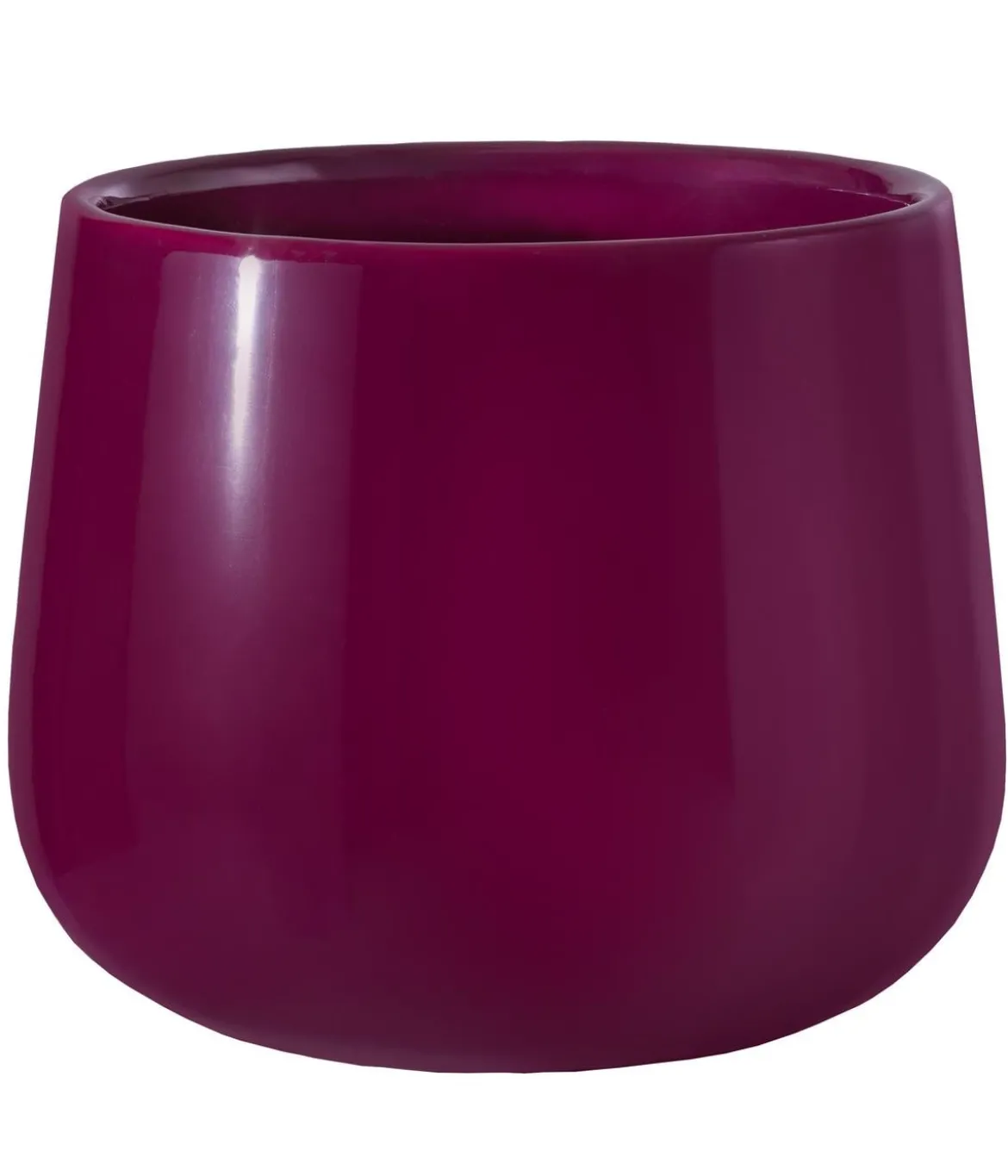 Dehner Keramik-Übertopf Cindy, rund, brombeer, ca. Ø15 cm