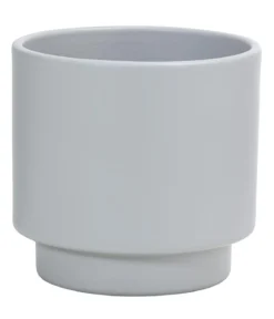 Dehner Keramik-Übertopf Elmar, grau, ca. Ø13 cm