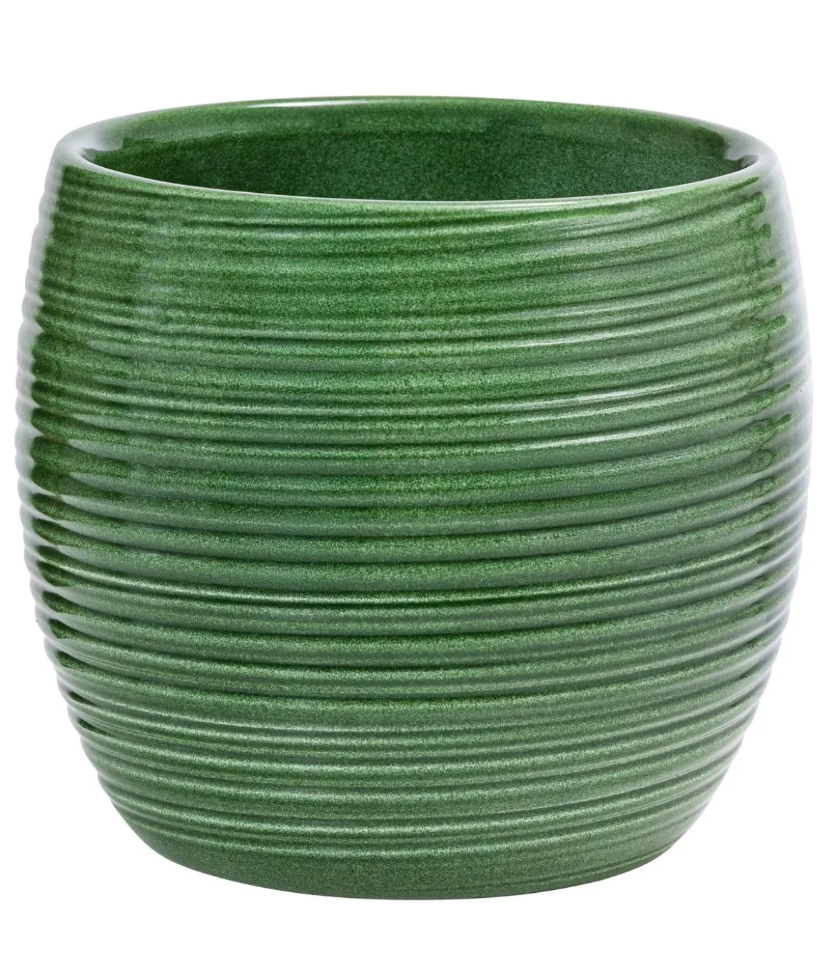 Dehner Keramik-Übertopf Florin, bauchig, grün, ca. Ø15 cm