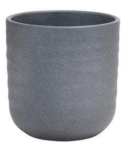 Dehner Keramik-Übertopf Heiko, dunkelgrau, ca. Ø13 cm