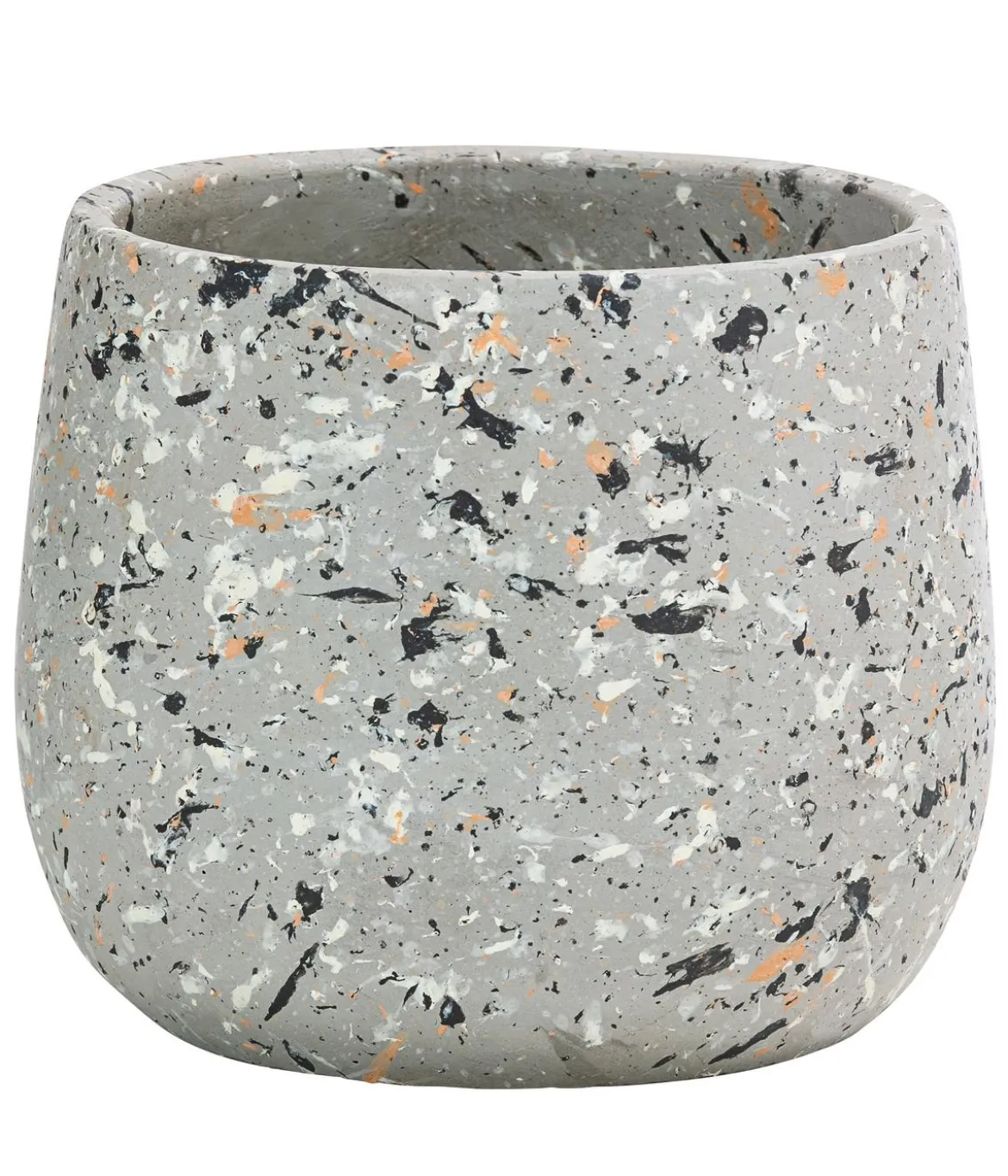 Dehner Keramik-Übertopf Konfetti, bauchig, grau/bunt, ca. Ø15 cm