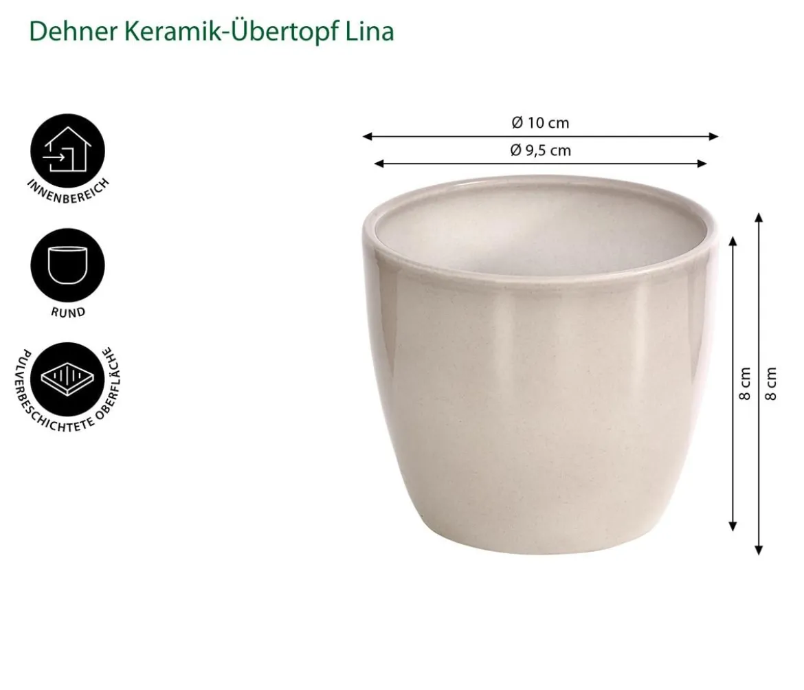 Dehner Keramik-Übertopf Lina, rund